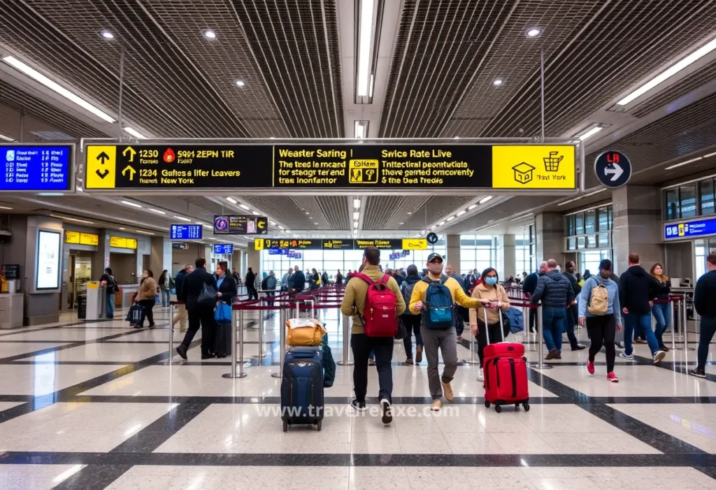 Travelers in airoport in New York