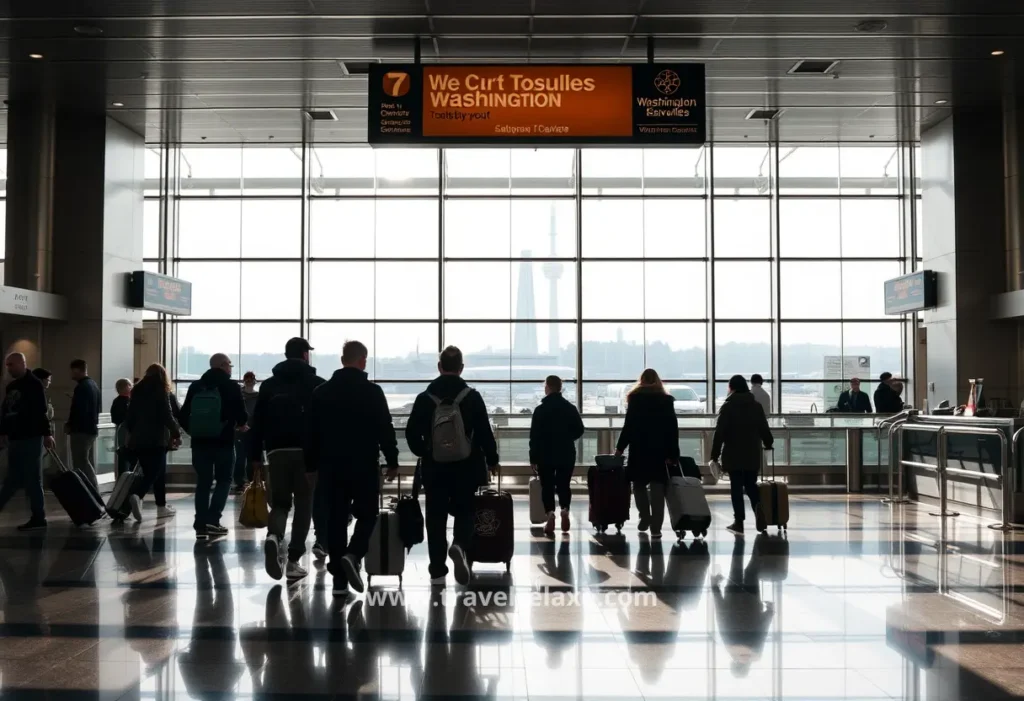travelers in the airport Washington city