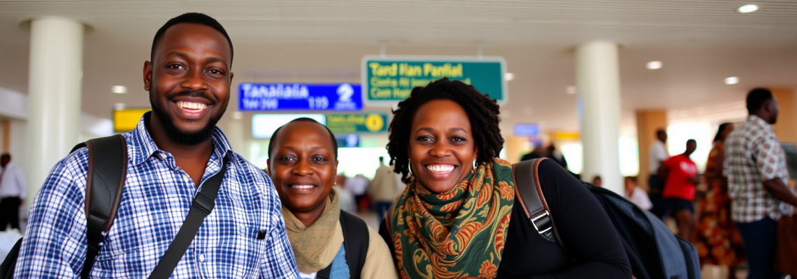 tanzanian family in aeroport in tanzania tanzanian family in aeroport in tanzania